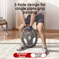 Juego de Placas de Hierro Fundido Tri-Grip al por Mayor con Acabado Barnizado y Tono Martillado para Gimnasio en Casa y Entrenamiento Físico