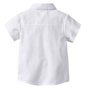 Ropa de verano para niños, camisas de manga corta de algodón y <span class=keywords><strong>lino</strong></span> con bordado de coche, color sólido - Product Image 4