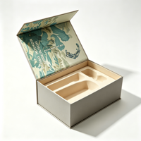 Boîte cadeau magnétique personnalisée pour vin avec insert en mousse, emballage en papier pour bouteille de vin, boîtes d'emballage personnalisées pour verres à vin
