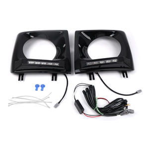 Cubierta Decorativa para Faros Delanteros Mercedes-Benz Clase G W463 con Luces LED DRL Plateadas y Negras, Juego de 1990-2015 - Product Image 2
