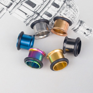 Zesen evorte thép không gỉ phích cắm tai và đồng hồ đo 1.6-10mm giãn nở cơ thể xuyên trang sức mạ vàng cho phụ nữ người đàn ông - Product Image 5