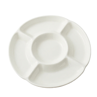 Fruitplateau voor vijf personen, porselein, wit, effen patroon, magnetronbestendig, modern minimalistisch design, onregelmatige vorm, Chinees porselein, onglazuurde afwerking