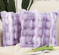 Coussin décoratif moderne en fausse fourrure de lapin, dégradé uni, moelleux et doux, pour canapé, chambre, salon, décoration intérieure