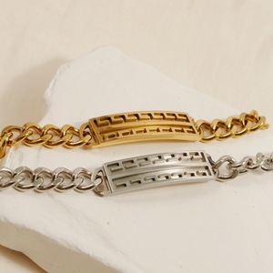 <span class=keywords><strong>Bracelet</strong></span> chaîne en acier titane courbé pour hommes, femmes et couples, bijoux minimalistes tendance en gros, en stock - Product Image 3