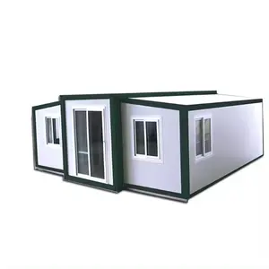 Rumah kontainer rumah Modular perpanjang 20 kaki, rumah rumah rumah Prefab nyaman dengan 2 Kamar Tidur