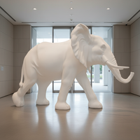 Escultura de Elefante Grande de Resina de Fibra de Vidrio para Exteriores, Modelo Personalizado, Decoración de Jardín, Resistente a los Rayos UV, Impermeable, Grado Comercial