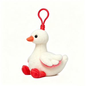 Breloque de sac personnalisée en peluche de petit canard blanc doux avec bec orange, accessoire animal mignon et original, cadeau portable, animal de ferme doux - Product Image 3