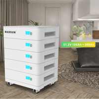 Madsun Kit de Système de Stockage Solaire Empilable EV 10KWh Lifepo4 Batterie 48V 200Ah 100AH