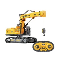 Kit de codage d'ingénierie RC 2 en 1 2,4 GHz à 13 canaux avec véhicule à griffe d'excavatrice, pelle rétrocaveuse et grue pour la formation en construction STEM