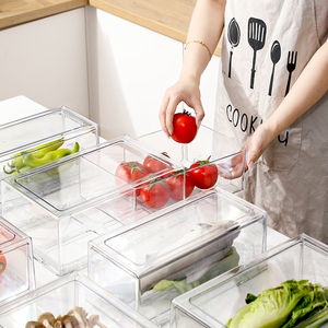 Chenyi Đa-Sử Dụng Tái Sử Dụng Tủ Lạnh Organizer Bin Trong Suốt Pet Stackable Thực Phẩm Độ Tươi Bảo Quản Nhựa Lưu Trữ Hộp - Product Image 4