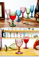 Gobelets Fête de mariage Verres à vin rouge pour boire du jus Gobelet en verre coloré en forme de papillon