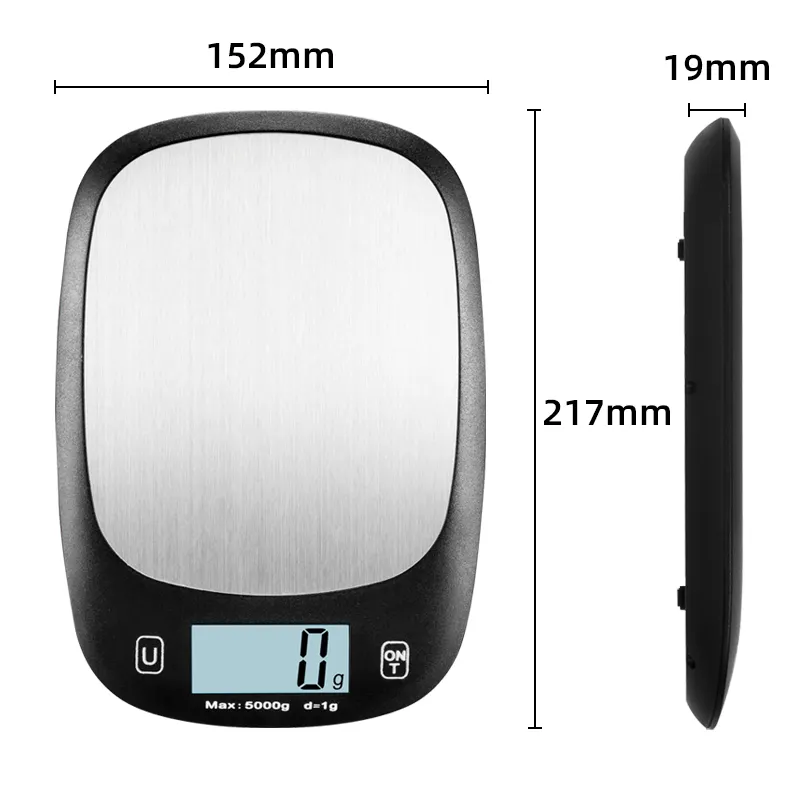 New Digital Kitchen Food Scale 1g to 11 lbs Capacity Elegant Chrome Kitchen Scale