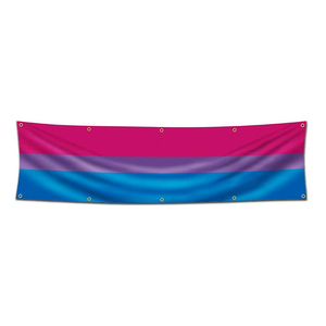 Bandera con palabras de diseño de tu propio logotipo, cartel no binario de 2x8 pies, 10 ojales de latón para habitación al aire libre, cueva de hombre - Product Image 4