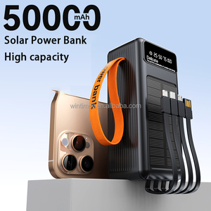 Sạc dự phòng năng lượng mặt trời dung lượng cao 50000mAh, sạc di động, pin dự phòng, tích hợp cáp, dành cho du lịch ngoài trời - Product Image 5