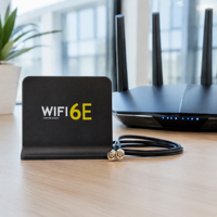 Antenne WiFi MIMO à base magnétique, tri-bande 2,4 GHz 5 GHz 6 GHz, 6,5 dBi, gain élevé, RP-SMA mâle pour routeur sans fil WiFi 6E 7, PC de bureau