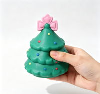 Jouet Squishy Père Noël, Base Arbre de Noël, Poupée Souple à Remontée Lente, Jouet Sensoriel Anti-Stress à Presser, Cadeau