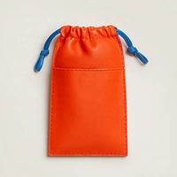Pochette à lunettes en cuir PU avec logo personnalisé, étui à lunettes de soleil avec cordon de serrage, sac de rangement pour femmes avec sangle