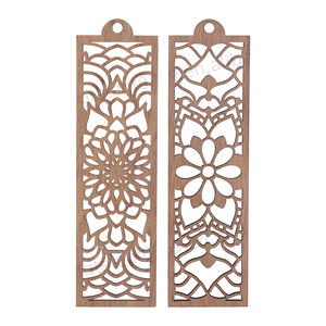 Marque-page en bambou naturel, marque-page pour étudiant, motif orné découpé au laser, marque-page pour étudiant, laser pour la liberté - Product Image 1