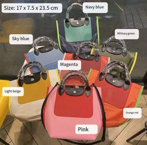 Bolso trenzado de nailon duradero, bolso hecho a mano, bolso de mano de gran capacidad para mujer, diseño de Color de contraste a la moda, elegante y práctico - Product Image 1