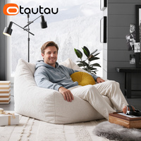 OTAUTAU Fauteuil pouf inclinable en fausse fourrure de cachemire sans rembourrage pour adulte, design moderne, housse amovible SF023
