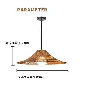 <span class=keywords><strong>Lampadario</strong></span> Rustico a Sospensione in Rattan Intrecciato a Mano, Stile <span class=keywords><strong>Cappello</strong></span> di Paglia a Forma di Ombrello, Bestseller - Product Image 5