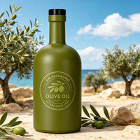 Bouteille en verre colorée mate écologique avec logo personnalisé, diverses tailles, bouchon en liège et capuchon à vis – Vente en gros