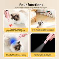 Jouet laser interactif automatique 2-en-1 pour chat, rechargeable par USB, en ABS, avec plumes, écologique, modèle SQ-02, vente en gros, personnalisable, nouveauté