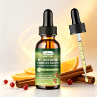Complément alimentaire en gouttes liquides de berbérine HCL OEM 1200 mg, racine de berbérine, cannelle de Ceylan, système immunitaire, santé cardiaque