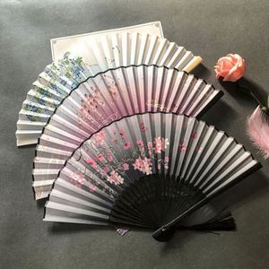 Éventail pliant en bambou, style rétro chinois et japonais, vintage, en soie, pour la danse, élégant, décoration d'intérieur, ornements - Product Image 5