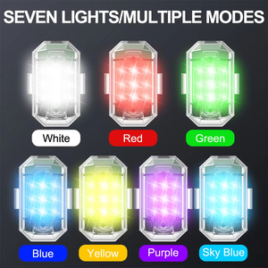 Smart RGB sans fil Mini avion lumière stroboscopique 7 couleurs USB <span class=keywords><strong>clignotant</strong></span> nouvelle voiture vélo <span class=keywords><strong>moto</strong></span> arrière <span class=keywords><strong>LED</strong></span> voyant d'avertissement - Product Image 5