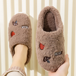 Chaussons en peluche brodés de haute qualité, mignons et confortables, en coton doux, pour hommes et femmes, motif dessin animé tendance, parfaits pour le printemps - Product Image 5