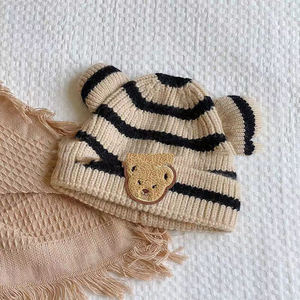 Hiver et automne Laine Nouveau Chapeau unisexe pour bébé Cute Cartoon Warm Ear Caps Baby Cotton Knitted Caps - Product Image 5