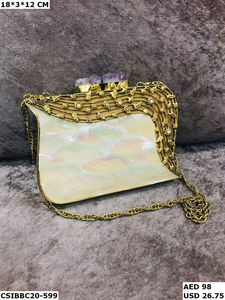 Diseñador-Exclusivo exquisitamente hecho a mano nupcial latón madre de perla embragues elegante moda estilo noche ocasiones bolsa - Product Image 5