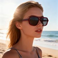 Lunettes de soleil carrées à double pont couleur bonbon VS8018S, mode surdimensionnée, protection UV400, polarisées, en acétate, pour hommes et femmes