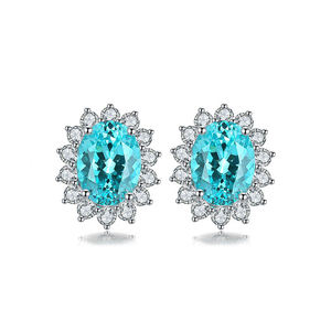 Luxury Wholesale Elegant Wedding Jewelry <b>Set</b> Unisex 925 Sterling <b>Silver</b> Clear Gemstone VVS <b>Stud</b> <b>Earrings</b> Hook - Product Image 3