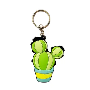 All Type Of Soft Pvc Rubber Keychains Wholesale Personalized Custom 3d Cactus Soft Pvc Rubber Keychains