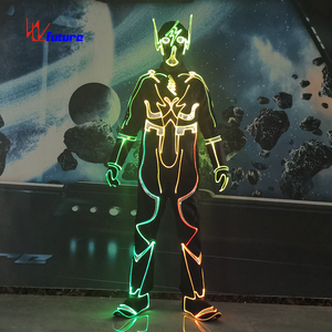 Future Creative Red Spiderman Cosplay disfraz LED ropa Spider Man traje hombres pantalones adultos conjuntos luminosos para niños negro 1 pieza - Product Image 2