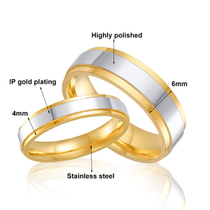 Anillos de boda de acero inoxidable <span class=keywords><strong>para</strong></span> hombre, anillos de boda de oro de alianza <span class=keywords><strong>para</strong></span> <span class=keywords><strong>parejas</strong></span> - Product Image 5