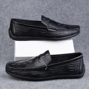남자의 미국 가죽 신발 도매 중국 동향 캐주얼 로퍼 걷는 스타일 원피스 신발