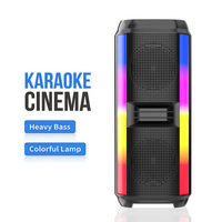 ZQS42101 Nouvelle enceinte tour de karaoké sans fil Bluetooth avec double woofer stéréo de 4 pouces, éclairage RGB, basses HIFI, pour fêtes en extérieur