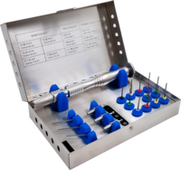 Kit d'extraction de fiches endodontiques Wisedent avec extracteur de fiches dentaires cassées et 3 embouts de travail de tailles différentes pour le traitement des canaux radiculaires