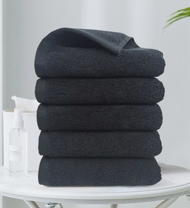 100% Cotton Reusable <strong>Facial</strong> Cleansing <strong>Towel</strong> Custom Logo Black Face <strong>Towel</strong> Adult Woven Technique Solid Color Makeup <strong>Towel</strong> - Product Image 4