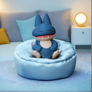 6 styles neufs pour les moments décontractés Pikachu Munchlax Slowpoke <span class=keywords><strong>Rowlet</strong></span> Meowth Charmander Figurines d'anime endormies Jouets en PVC Kawaii Japon - Product Image 6
