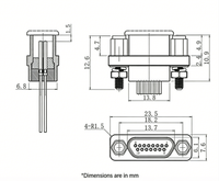 J30J-15ZKSP-A3 |   Connecteur électrique micro-rectangulaire standard HengYu J30J-15TJL, accessoire à haute densité de points de contact