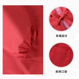 Custom Long Sleeve <b>Apron</b> Solid Color Durable <b>Waterproof</b> For Daily Use With Pocket And Tie Design - Product Image 1
