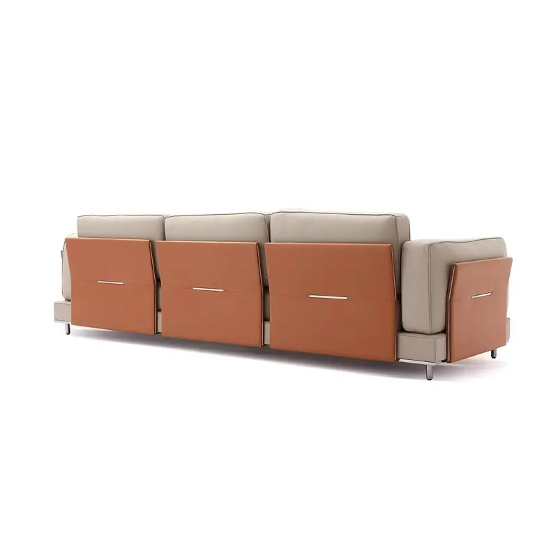本物の革製ソファセットリビングルーム用家具ソファ椅子2脚