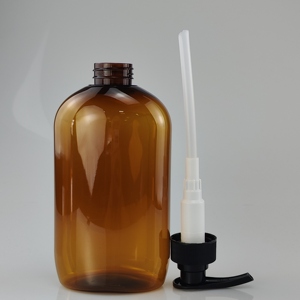 600ml Âmbar Transparente <span class=keywords><strong>PET</strong></span> Refilável Loção Cosmética Recipiente Dispenser Plástico Shampoo Garrafa Bomba Pulverizador Vazio Face Garrafa - Product Image 5
