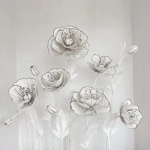 En kaliteli düğün dekorasyon sahne kapalı açık 6 adet çiçekler set el yapımı ipek yapay beyaz kağıt çiçekler