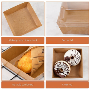 Personalizzabile scatola di imballaggio per alimenti in carta Kraft per torta dolce ciambella biscotto <span class=keywords><strong>Sandwich</strong></span> per matrimonio feste di natale di compleanno regali - Product Image 5