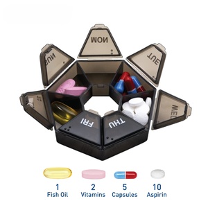Portable 7-Compartment <b>Mini</b> Grids Plastic Pill <b>Storage</b> Case 7-Week Organizer with One Week Features for Jewelry <b>Storage</b> - Product Image 4